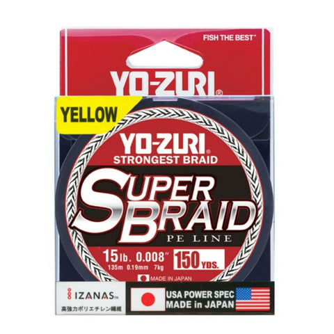 Yo Zuri Super Braid 150 Yard Spool High Vis Yellow 15 Lb