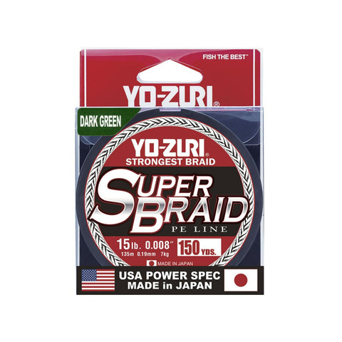 Yo Zuri Super Braid 150 Yard Spool Dark Green 15 Lb