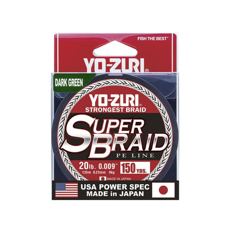 Yo Zuri Super Braid 150 Yard Spool Dark Green 20 Lb