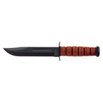 Ka Bar Full Size Fixed Navy 7 In Black Blade Leather Handle