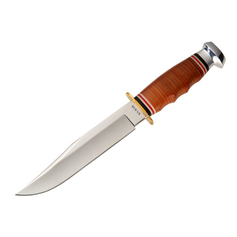 Ka Bar Bowie Fixed 6.875 In Blade Leather Handle