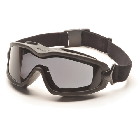Pyramex V2 G Plus Goggles Black Strap Gray Dual Af Lens